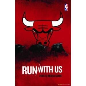 Chicago Bulls 2018/19 Media Guide Run With Us Cover On 12x8in Metal Sign